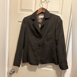 Travis Ayers Brown Pinstripe skirt suit set - size 10